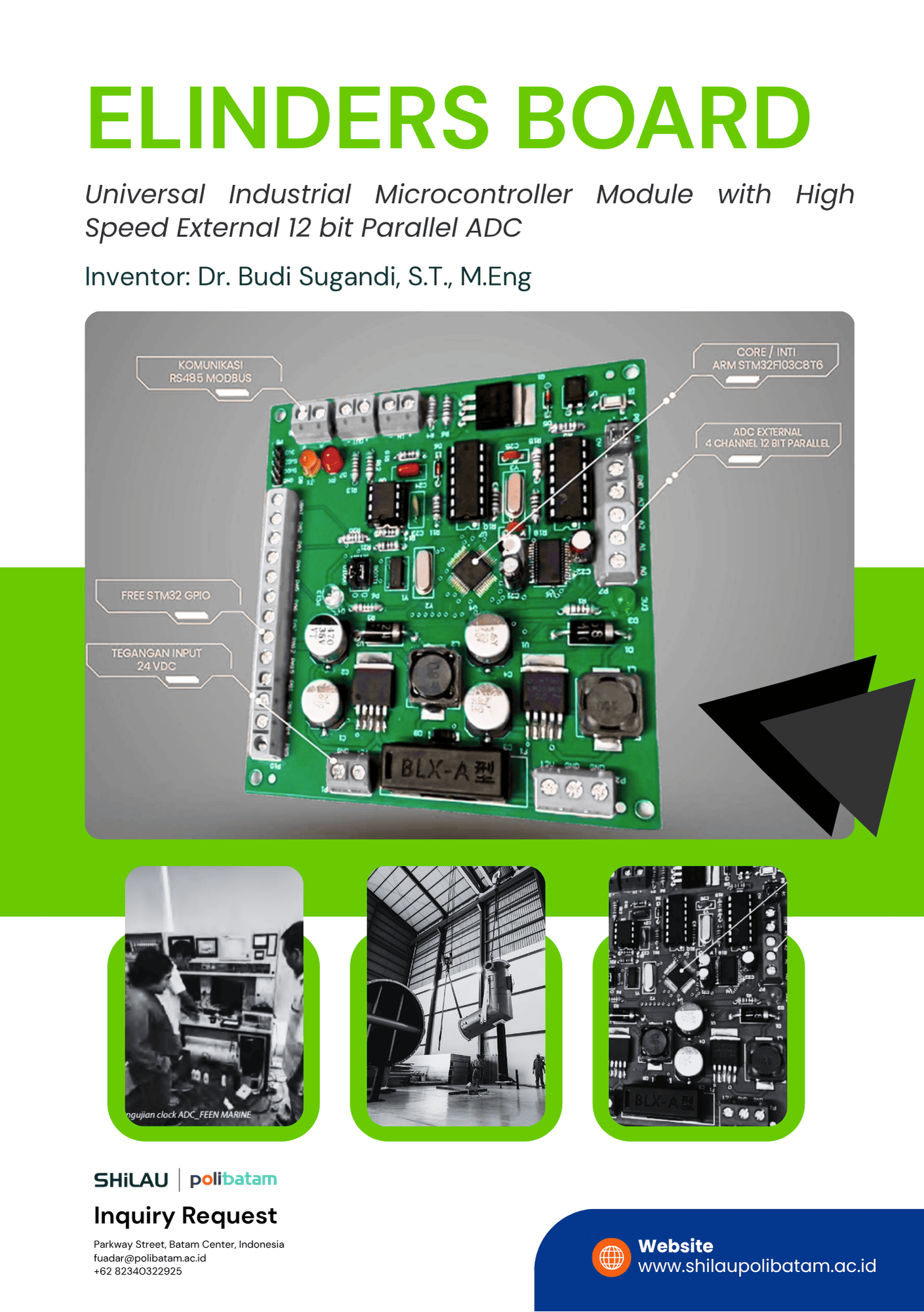 ELINDER’S BOARD - Universal Industrial Microcontroller Module with High Speed External 12 bit Parallel ADC