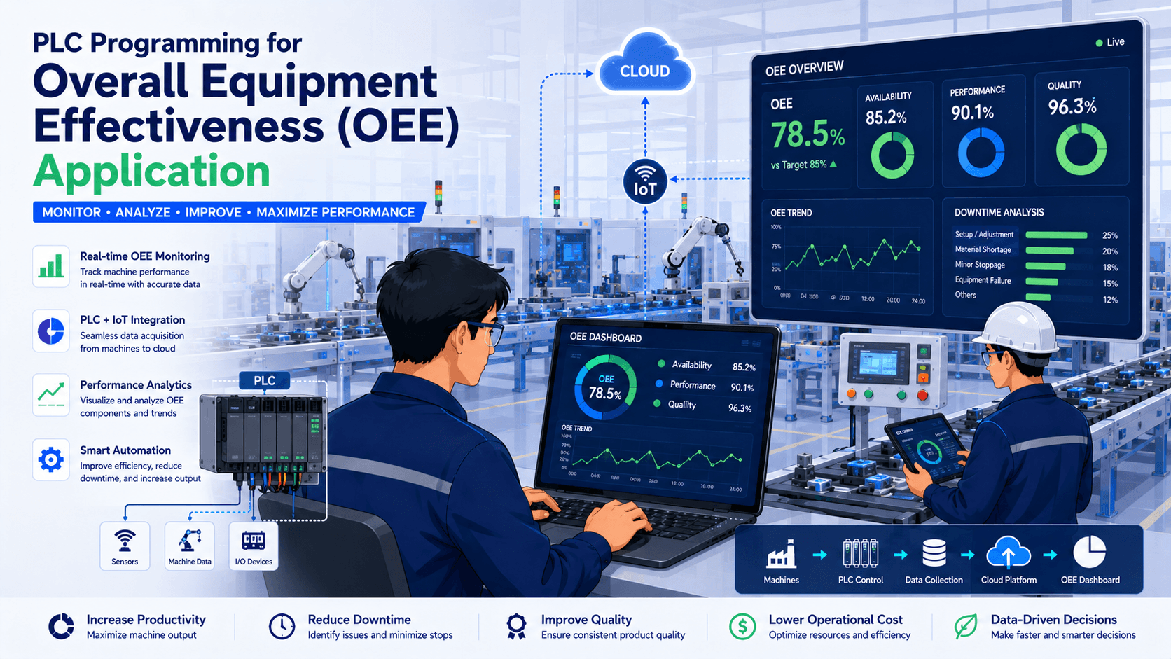 PLC Programming for Overall Equipment Effectiveness (OEE) Application