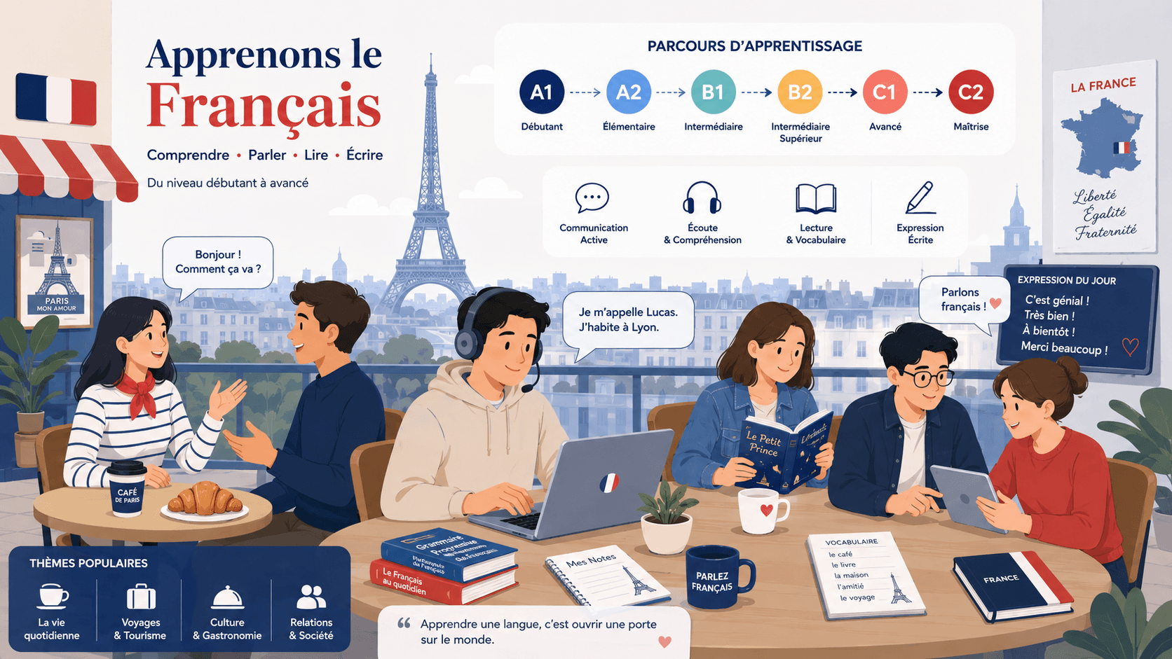 Bahasa Prancis (Level A1 - Level C2)